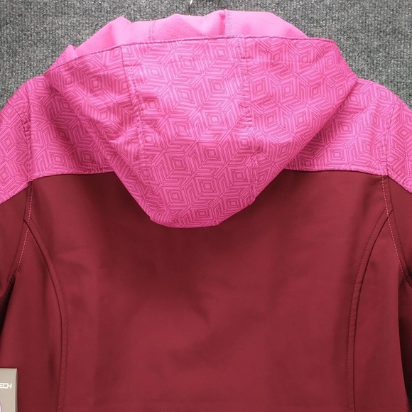 Free Tech Women's Jacket Pink Medium Zip Front Hooded Zip Pockets W/Tags - Picture 6 of 14